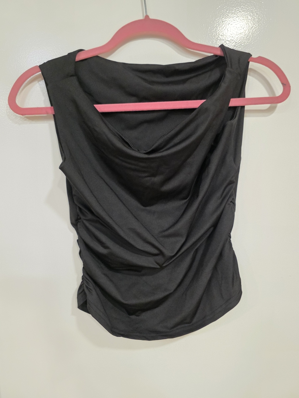 Black Draped Sleeveless Top